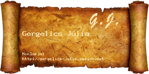 Gergelics Júlia névjegykártya